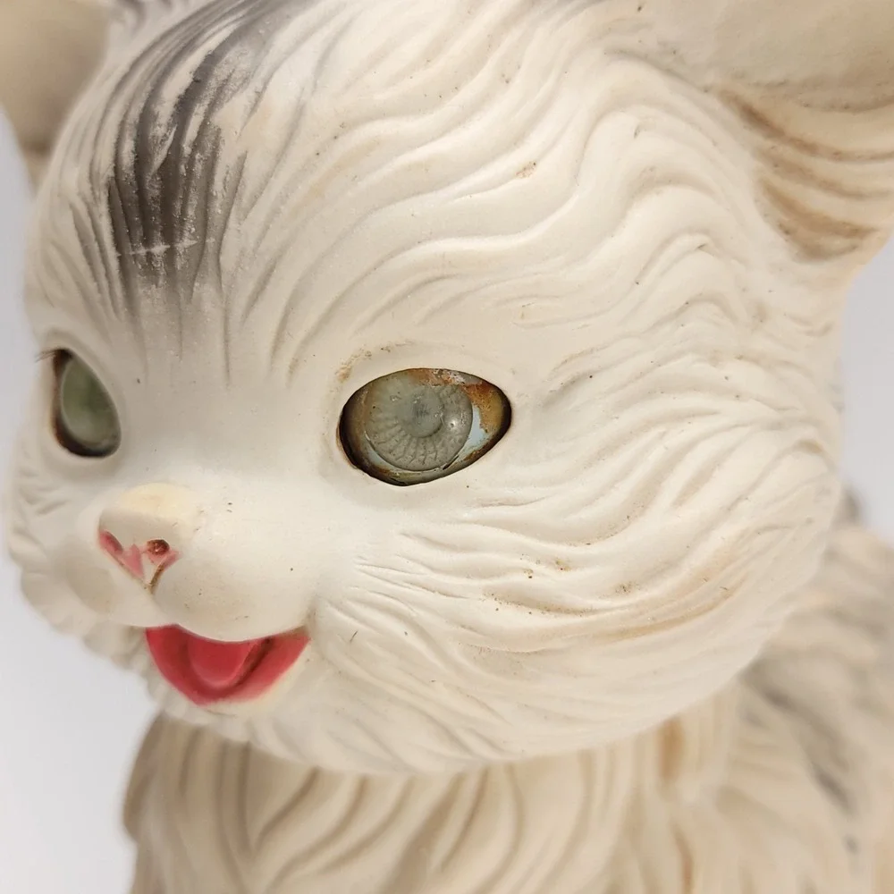 Edward Mobley Squeaky Rubber Toy Cat Sleepy Eyes‎ 1960's Vintage 9